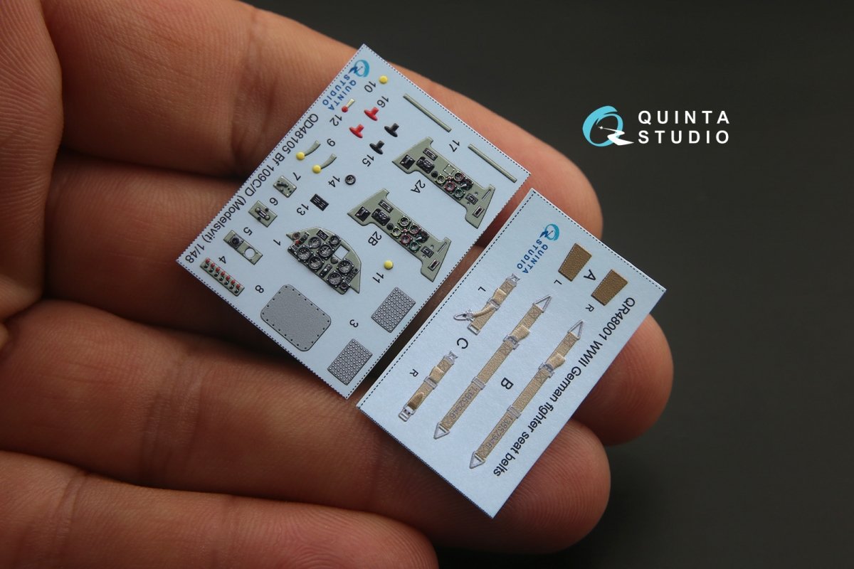 Quinta Studio QD48105 Bf 109C/D 3D-Printed &amp;amp; coloured Interior on decal paper (for Modelsvit kit) 1/48 – zdjęcie 3