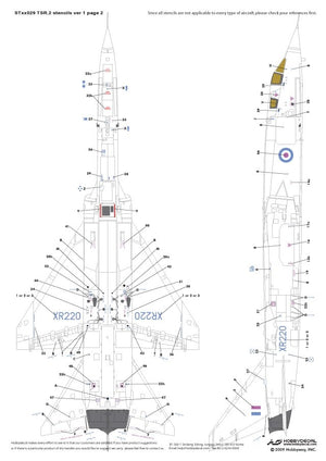 HobbyDecal ST48029V1 BAC TSR.2 Stencils ver 1 1/48 – zdjęcie 3