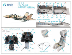 Quinta Studio QD48345 F/A-18B 3D-Printed &amp;amp; coloured Interior on decal paper (Hasegawa) 1/48 – zdjęcie 7