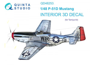 Quinta Studio QD48253 P-51D 3D-Printed &amp;amp; coloured Interior on decal paper ( Tamiya ) 1/48
