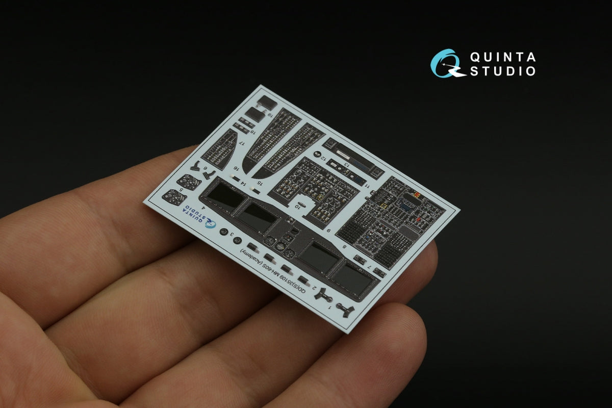 Quinta Studio QDS-35109 MH-60S 3D-Printed &amp;amp; colored Interior on decal paper (Academy) (small version) 1/35 – image 5