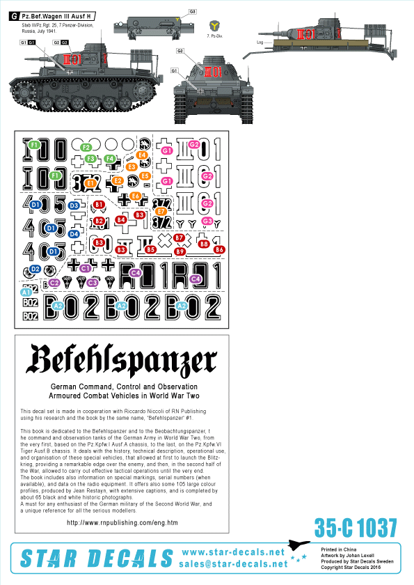 Star Decals 35-C1037 Befehlspanzer # 2 1/35 – zdjęcie 2