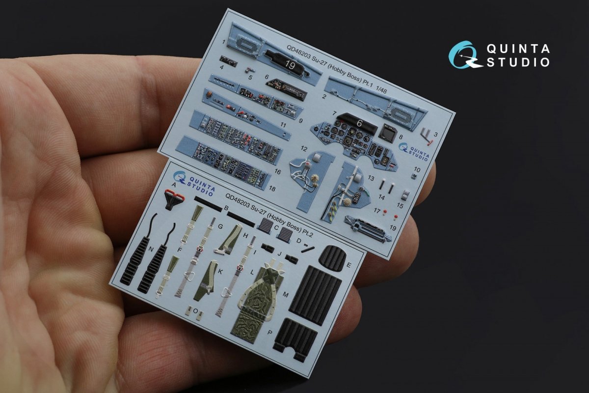 Quinta Studio QD48203 Su-27 3D-Printed &amp;amp; coloured Interior on decal paper ( Hobby Boss ) 1/48 – zdjęcie 12