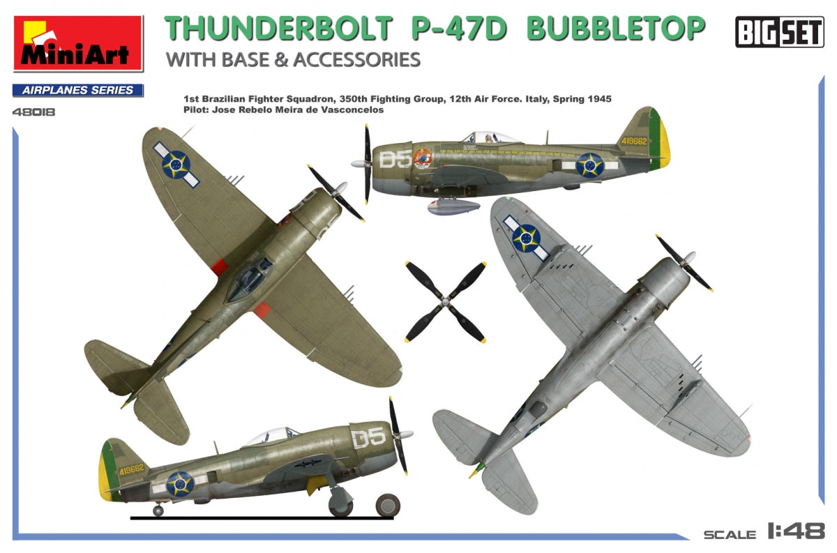 MiniArt 48018 THUNDERBOLT P-47D BUBBLETOP WITH BASE &amp;amp; ACCESSORIES. BIG SET 1/48 – zdjęcie 4