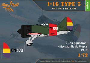 Clear Prop! CP72023 I-16 Type 5 In the sky of Spain STARTER KIT 1/72 – zdjęcie 9