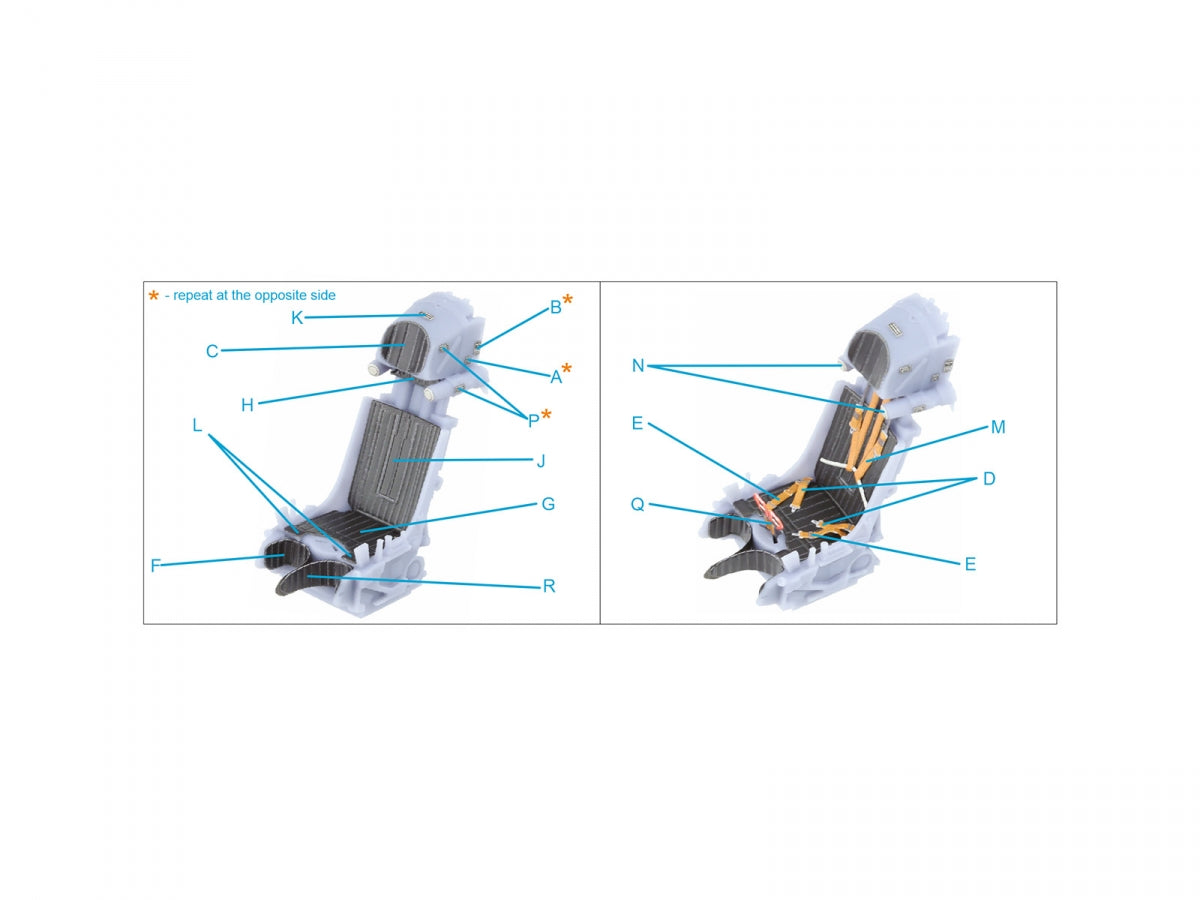 Quinta Studio QR+32040 K-36L (early) ejection seat (for Su-25 aircraft until 2007) (All kits) 1/32 – zdjęcie 8