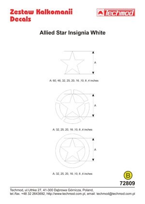 Techmod 72809 - Allied Star Insignia White 1/72 – immagine 2