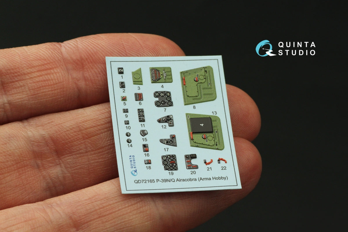 Quinta Studio QD72165 P-39Q/N Airacobra 3D-Printed coloured Interior on decal paper (Arma Hobby) 1/72 – zdjęcie 5