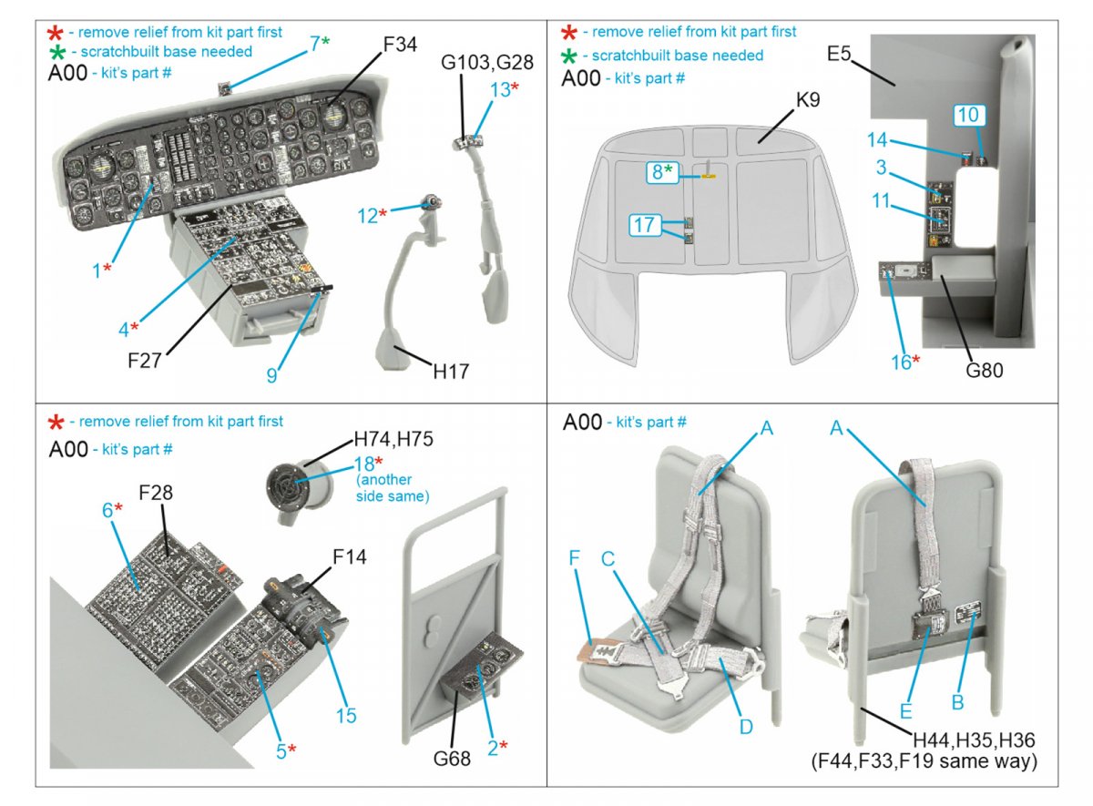 Quinta Studio QD35100 CH-54A 3D-Printed &amp;amp; coloured Interior on decal paper (ICM) 1/35 – zdjęcie 2