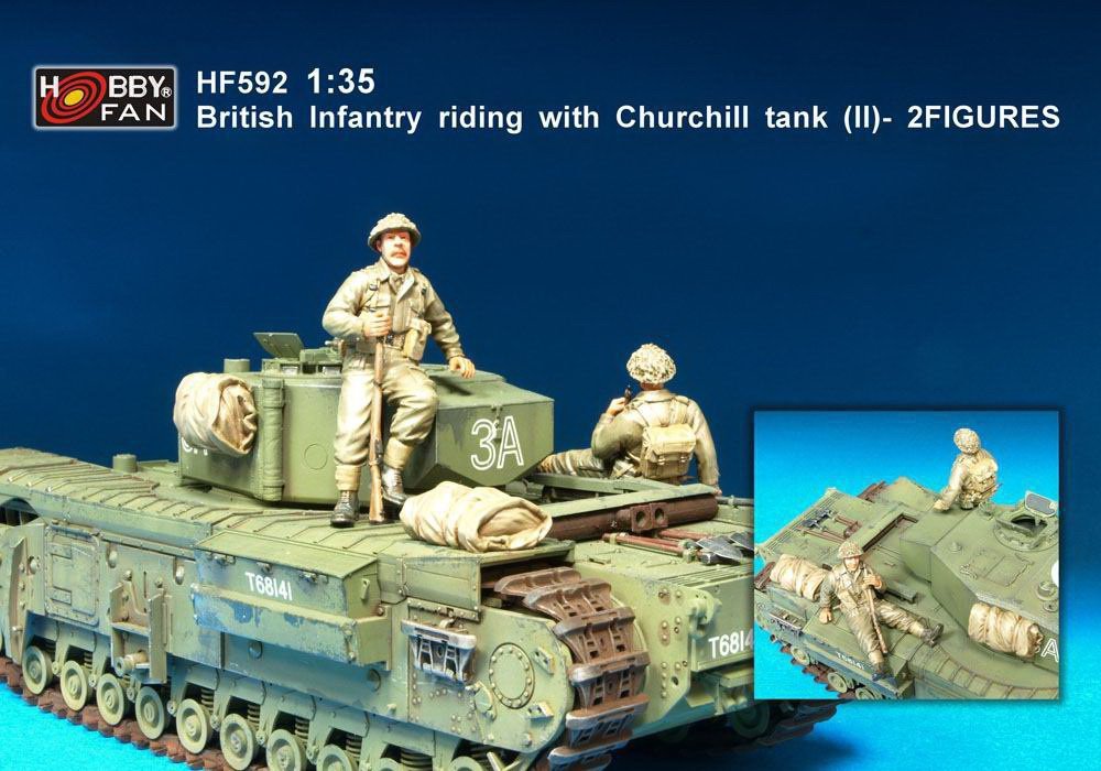 Hobby Fan HF592 British Infantry riding with Churchill tank (II)-2FIGURES