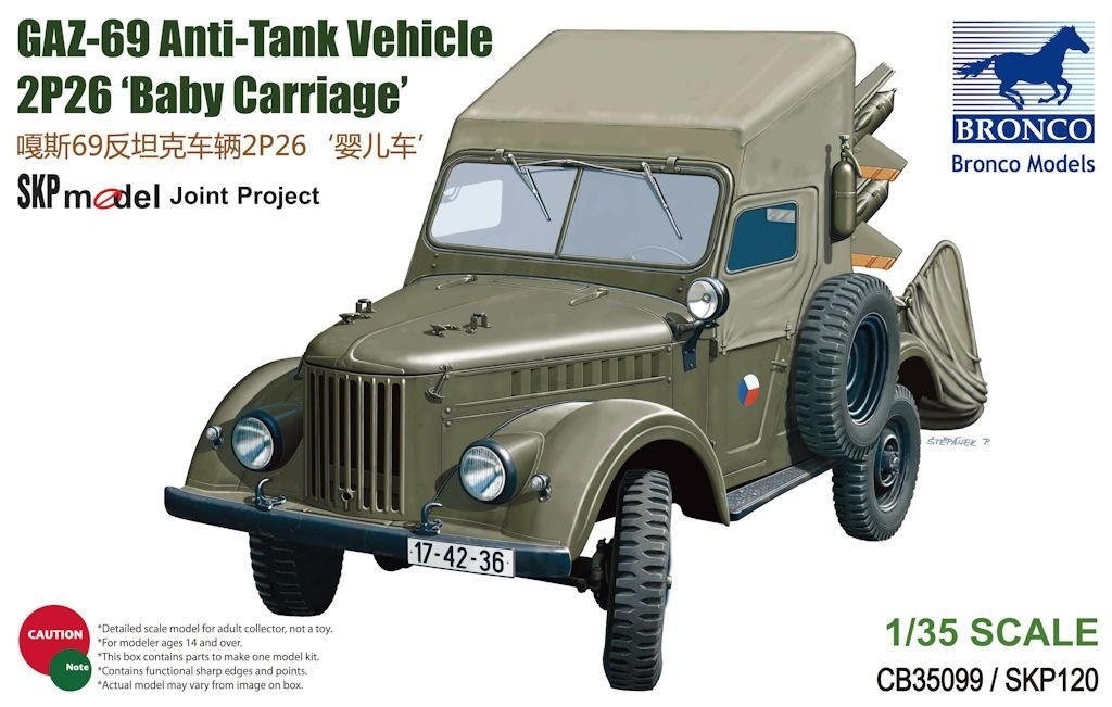 Bronco CB35099 GAZ- 69 Anti-Tank Vehicle 2P26 Baby Carriage 1/35