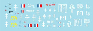 Star Decals 72-A1109 FFI # 2. Re-captured Beute-Panzers. French Resistance - Forces Françaises de l&amp;#39;Intérieur 1/72 – zdjęcie 2