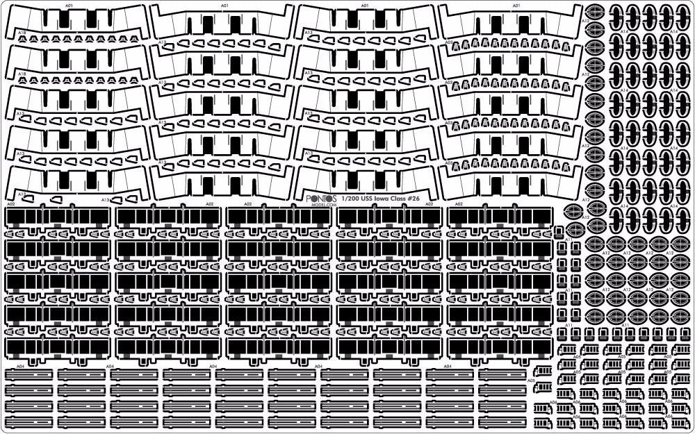 Pontos 21002F1 USS Missouri Iowa 1944 Advanced Add-on Set for Trumpeter 05399 kit – zdjęcie 7