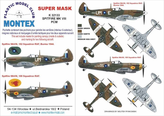 Montex K32133 Spitfire MkVIII (Burma) 1/32