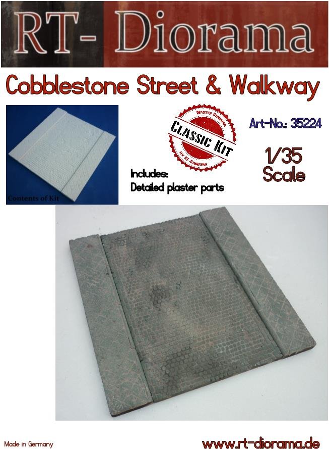 RT-Diorama 35224 Cobblestone Street & Walkway 1/35