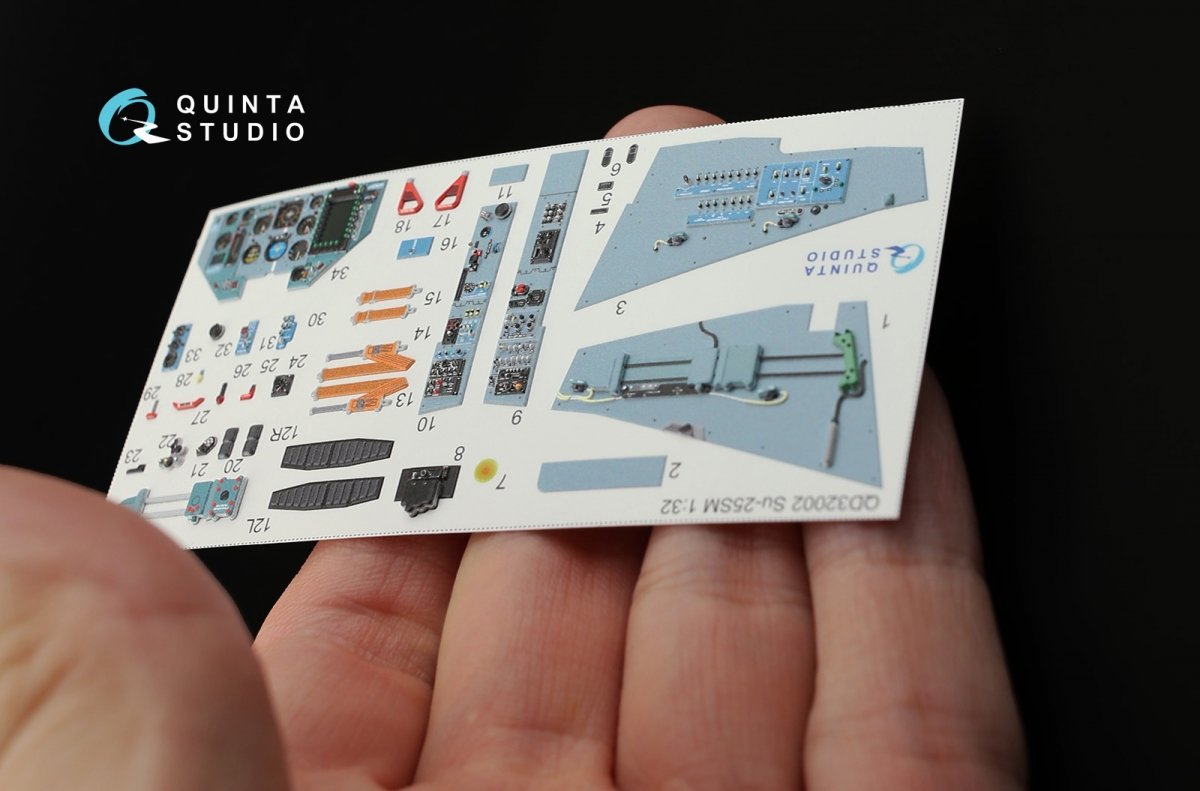 Quinta Studio QD32002 Su-25SM 3D-Printed &amp;amp; colored Interior on decal paper (for Trumpeter kit) 1/32 – image 5