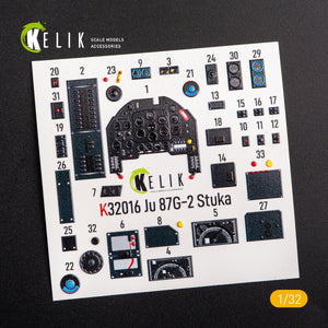KELIK K32016 JUNKERS JU 87 D/G STUKA - INTERIOR 3D DECAL FOR TRUMPETER KIT 1/32 – zdjęcie 3