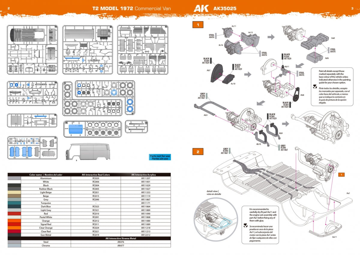 AK Interactive AK35025 T2 MODEL 1972 COMMERCIAL VAN 1/35 – zdjęcie 9