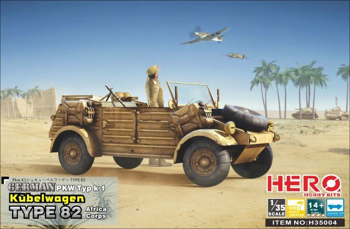 Hero Hobby H35004 PKW allemand Typ k1 Kubelwagen Type 82 Corps d'Afrique (1/35)