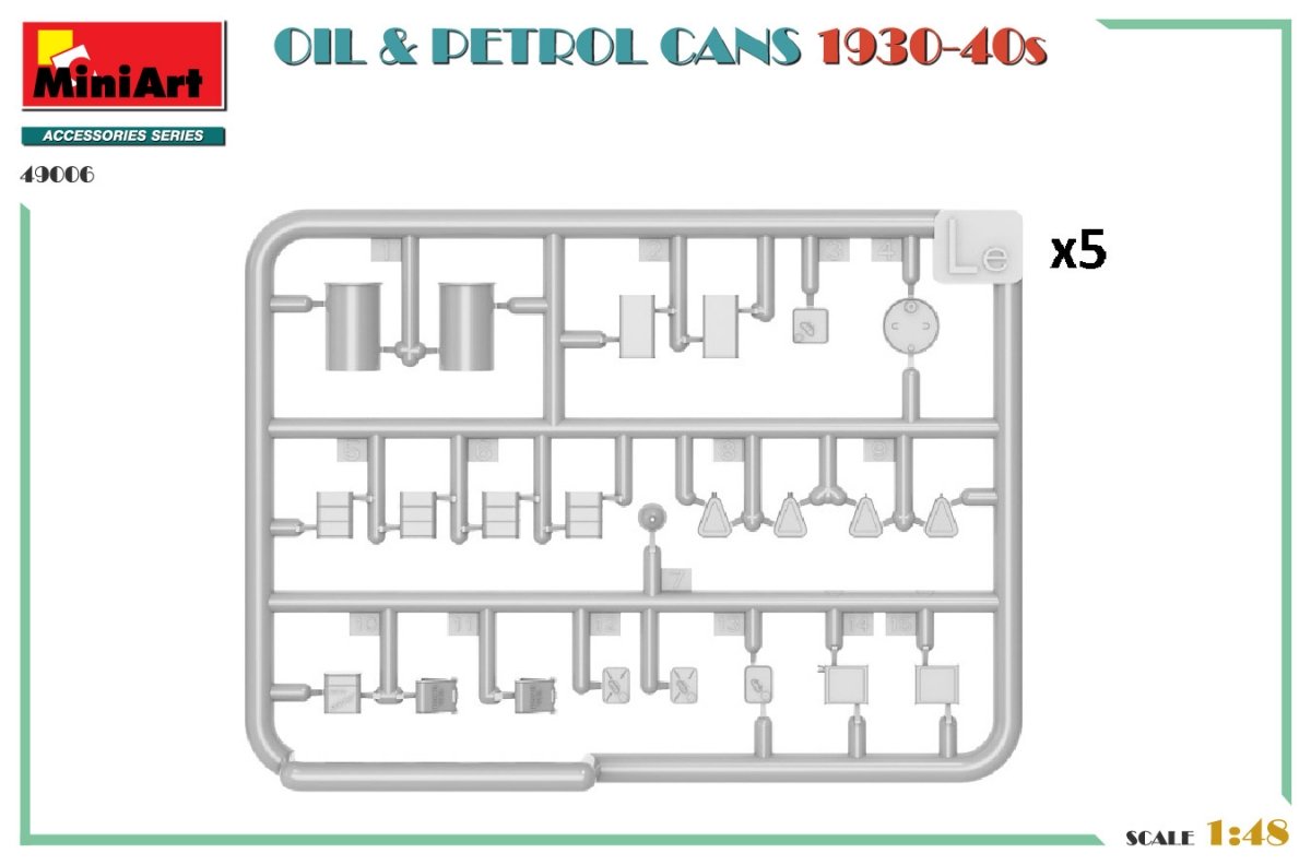 MiniArt 49006 OIL &amp;amp; PETROL CANS 1930-40s 1/48 – image 3