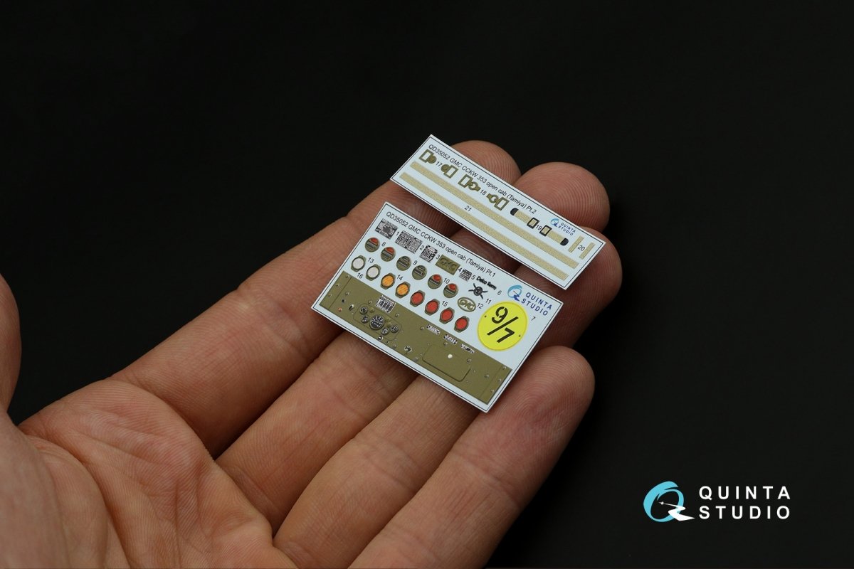 Quinta Studio QD35052 GMC CCKW 353 (open cab) 3D-Printed &amp;amp; coloured Interior on decal paper ( Tamiya ) 1/35 – zdjęcie 9