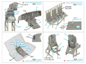 Quinta Studio QD48431 Westland Sea King HU.5 3D-Printed &amp;amp; coloured Interior on decal paper (Airfix) 1/48 – immagine 2