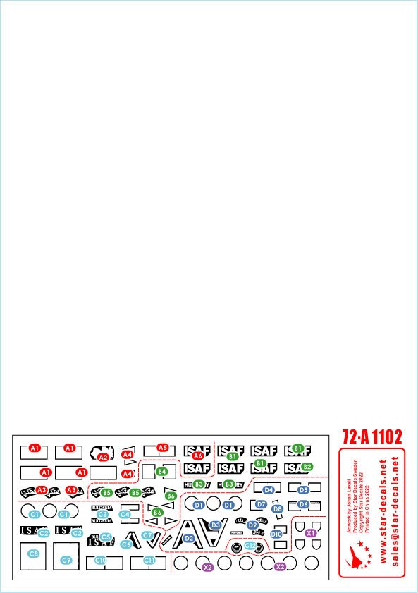 Star Decals 72-A1102 ISAF-Afghanistan # 3. Peacekeepers from Bulgaria, Hungary and Portugal. BRDM-2, BTR-80A, Panhard VBL. 1/72 – zdjęcie 3
