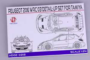 Hobby Design HD02-0312 Peugeot 206 WRC 03 Detail-UP Set (for Tamiya) 1/24