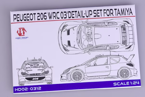 Hobby Design HD02-0312 Peugeot 206 WRC 03 Detail-UP Set (for Tamiya) 1/24