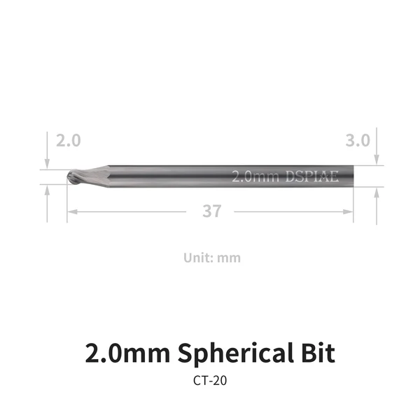DSPIAE CT-20 Chamfering Tool Spherical Bit 2,0 mm