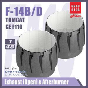 Gloria GR48010A F-14B/D F110-GE-400 Exhaust Nozzle &amp;amp; Afterburner OPEN TAMIYA/G.W.H. 1/48