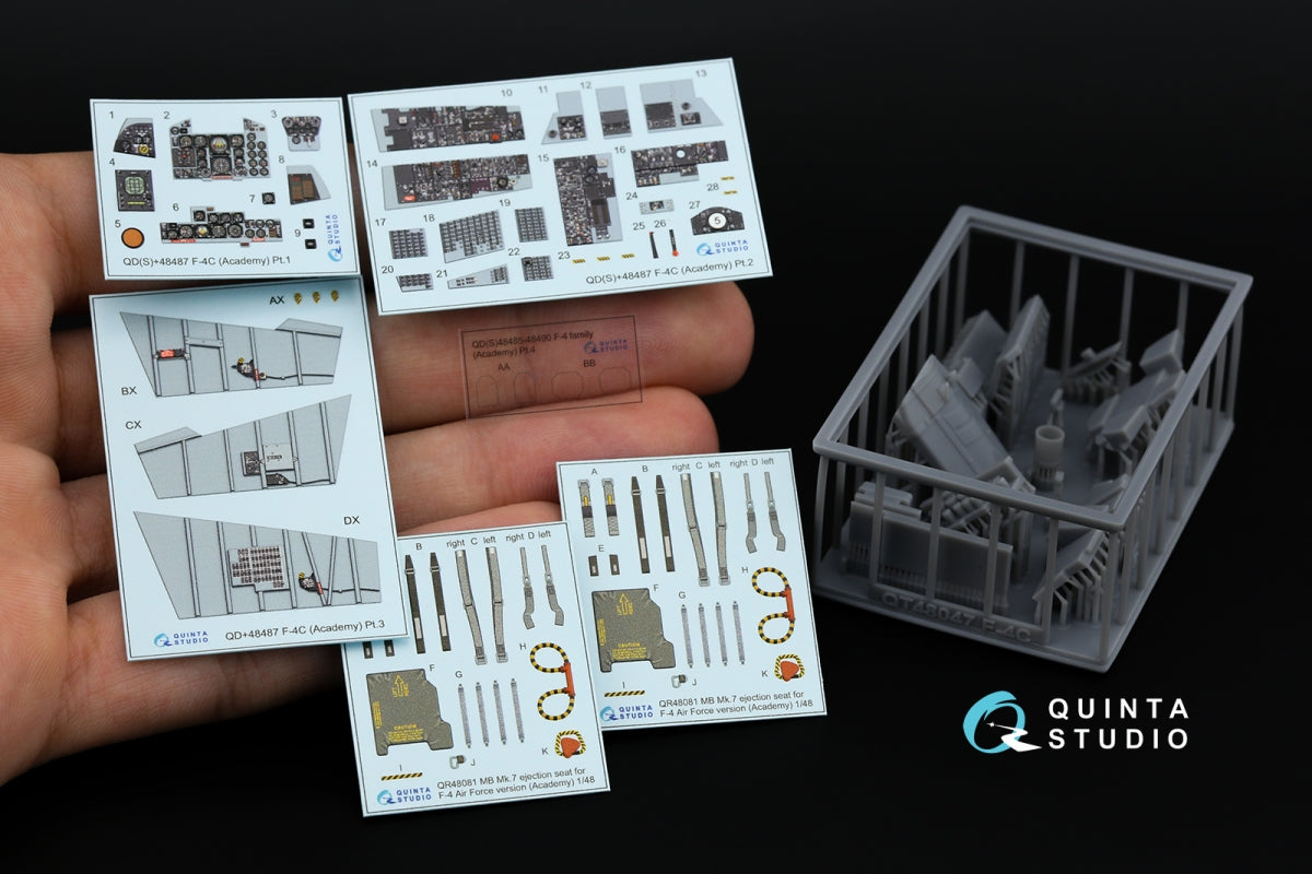 Quinta Studio QD+48487 F-4C Phantom II 3D-Printed &amp;amp; coloured Interior on decal paper (Academy) (with 3D-printed resin parts) 1/48 – zdjęcie 2