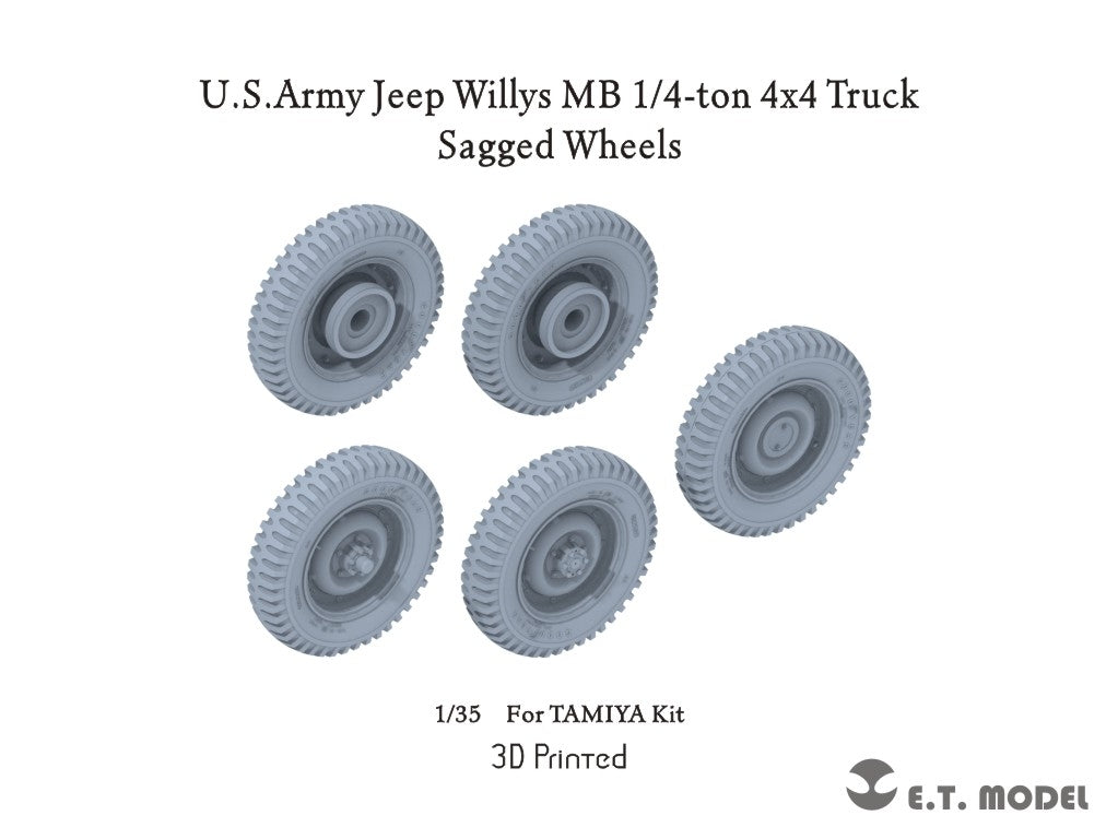E.T. Model P35-156 U.S.Army Jeep Willys MB 1/4-ton 4x4 Truck Sagged Wheels 1/35