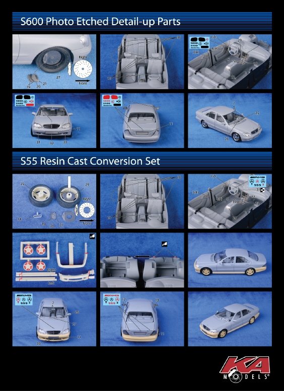 KA Models KE-24039 Mercedes BENZ S600 DETAIL-UP ETCHED PART 1/24 – zdjęcie 2