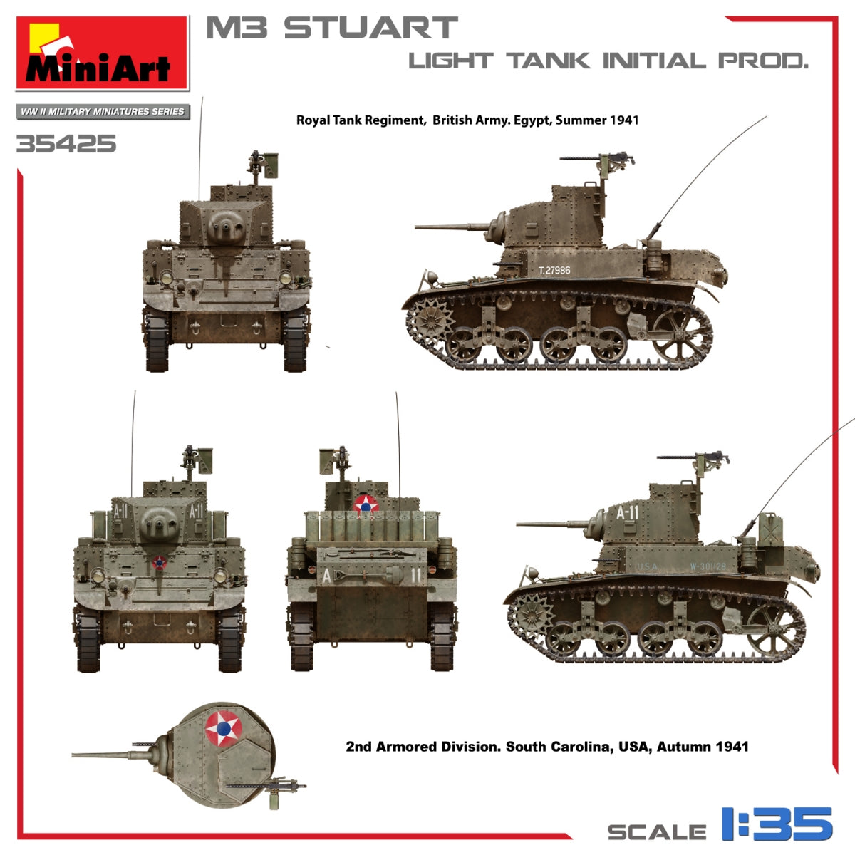 MiniArt 35425 M3 STUART LIGHT TANK, INITIAL PROD 1/35 – image 7