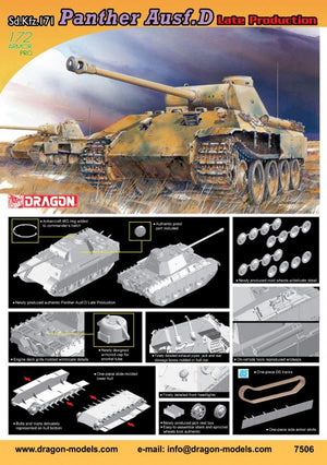 Dragon 7506 Panther Ausf.D Late Production 1/72 – zdjęcie 3