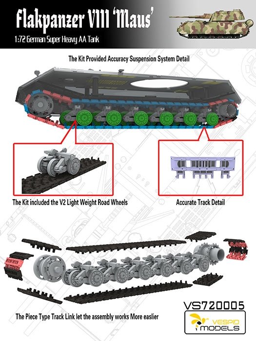 Vespid Models VS720005 Flakpanzer VIII MAUS 1/72 – Bild 2