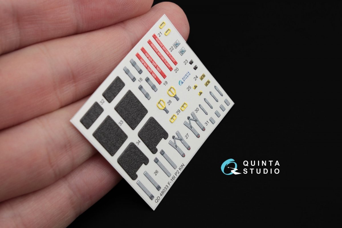 Quinta Studio QD48033 F-16I 3D-Printed &amp;amp; coloured Interior on decal paper (for Kinetic kit) 1/48 – zdjęcie 2