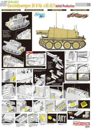 Cyber Hobby 6270 Sd.Kfz.138/1 Geschutzwagen 38 H fur s.IG.33/1 Initial Production 1/35 – zdjęcie 2