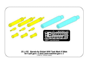 Aber 35L-155 Barrels for British WWI Tank Mark IV – Male 1/35 – image 9