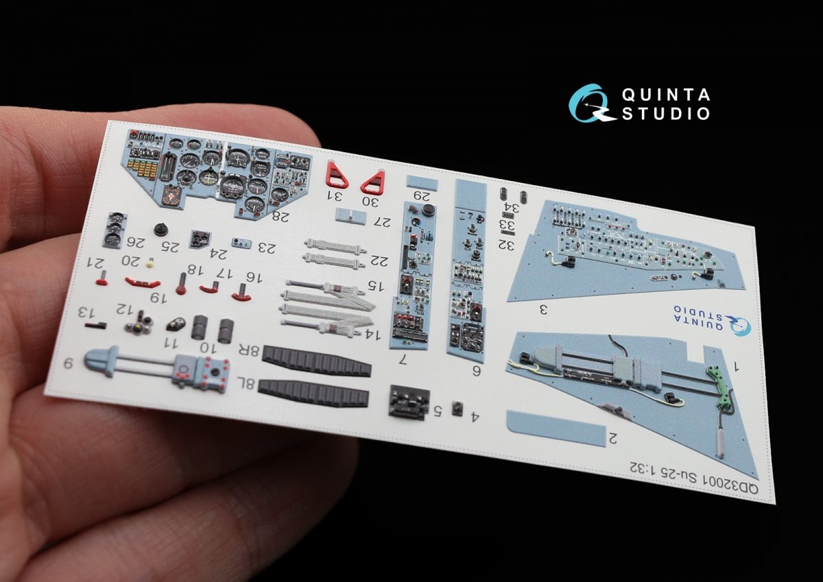 Quinta Studio QD32001 Su-25 3D-Printed &amp;amp; coloured Interior on decal paper (for Trumpeter kit) 1/32 – zdjęcie 4