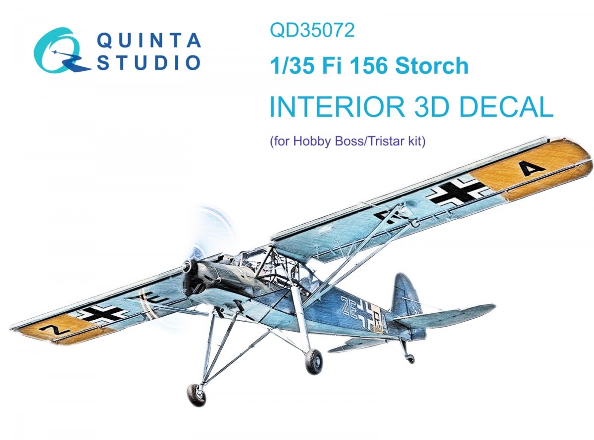 Quinta Studio QD35072 Fi 156C 3D-Printed & coloured Interior on decal paper (Hobby Boss (ex-Tristar)) 1/35