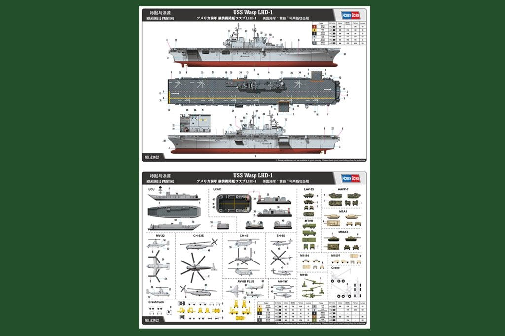 Hobby Boss 83402 USS Wasp LHD-1 1/700 – immagine 3