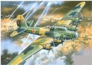 A-Model 72142 Petlyakov Pe-8 and aircraft starter AS-2 1/72