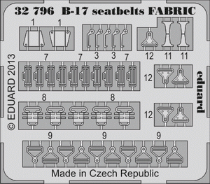 Eduard 32796 B-17 seatbelts FABRIC 1/32 HK Models – zdjęcie 2