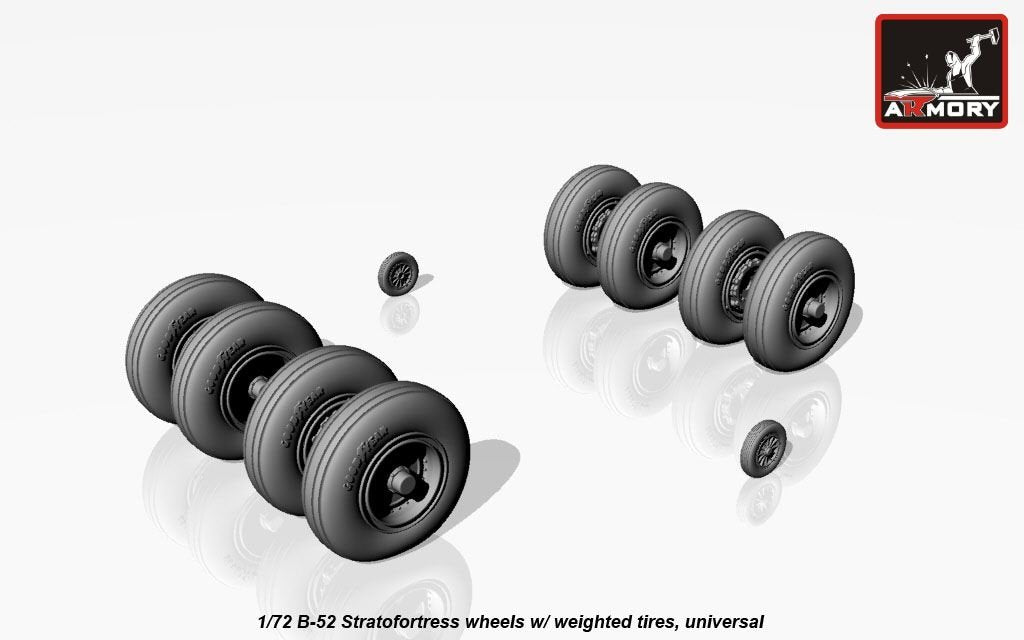 Armory Models AW72316 B-52 Stratofortress wheels w/ weighted tyres 1/72