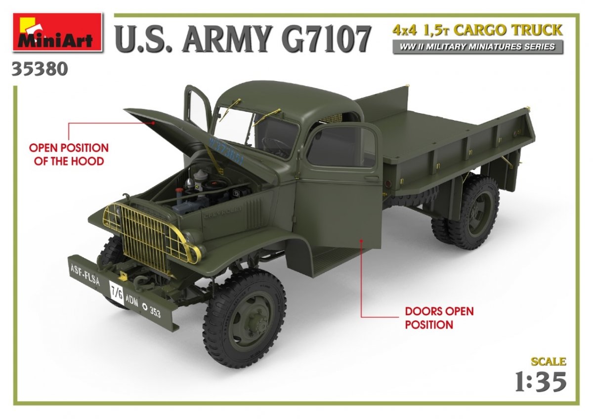 MiniArt 35380 U.S. ARMY G7107 4X4 1,5t CARGO TRUCK 1/35 – zdjęcie 10