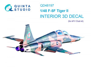 Quinta Studio QD48197 F-5F Tiger II 3D-Printed &amp;amp; coloured Interior on decal paper (for AFV Club ) 1/48