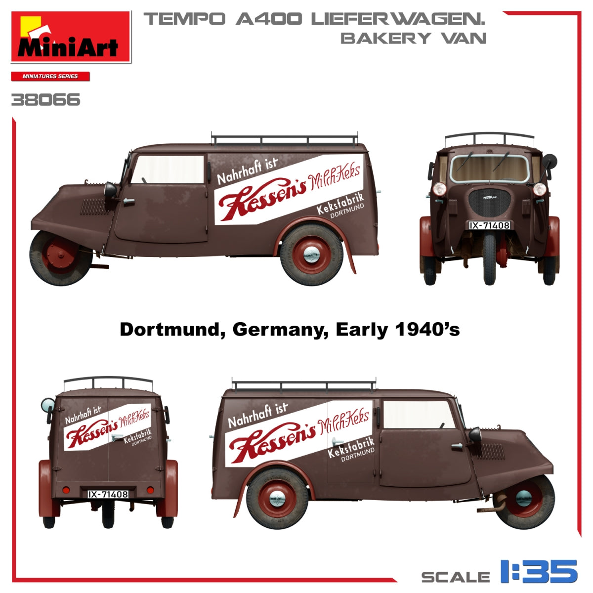 MiniArt 38066 TEMPO A400 LIEFERWAGEN. BAKERY VAN 1/35 – zdjęcie 4