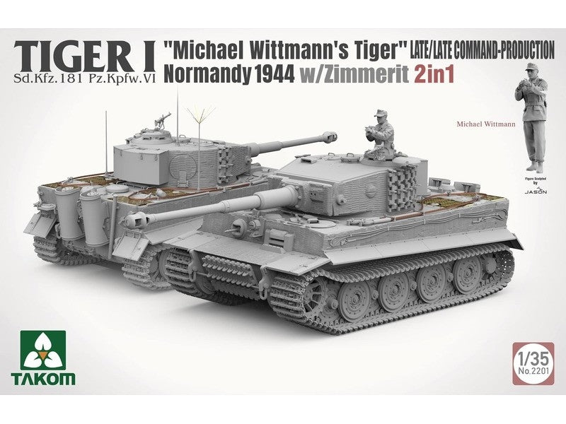 Takom 2201 Tiger I Late Production w/zimmerit Normandy 1944 Sd.Kfz. 181 Pz.Kpfw. VI Ausf. E &amp;quot;Michael Wittmann&amp;#39;s Tiger&amp;quot;(Late/Late Command) 1/35 – image 3